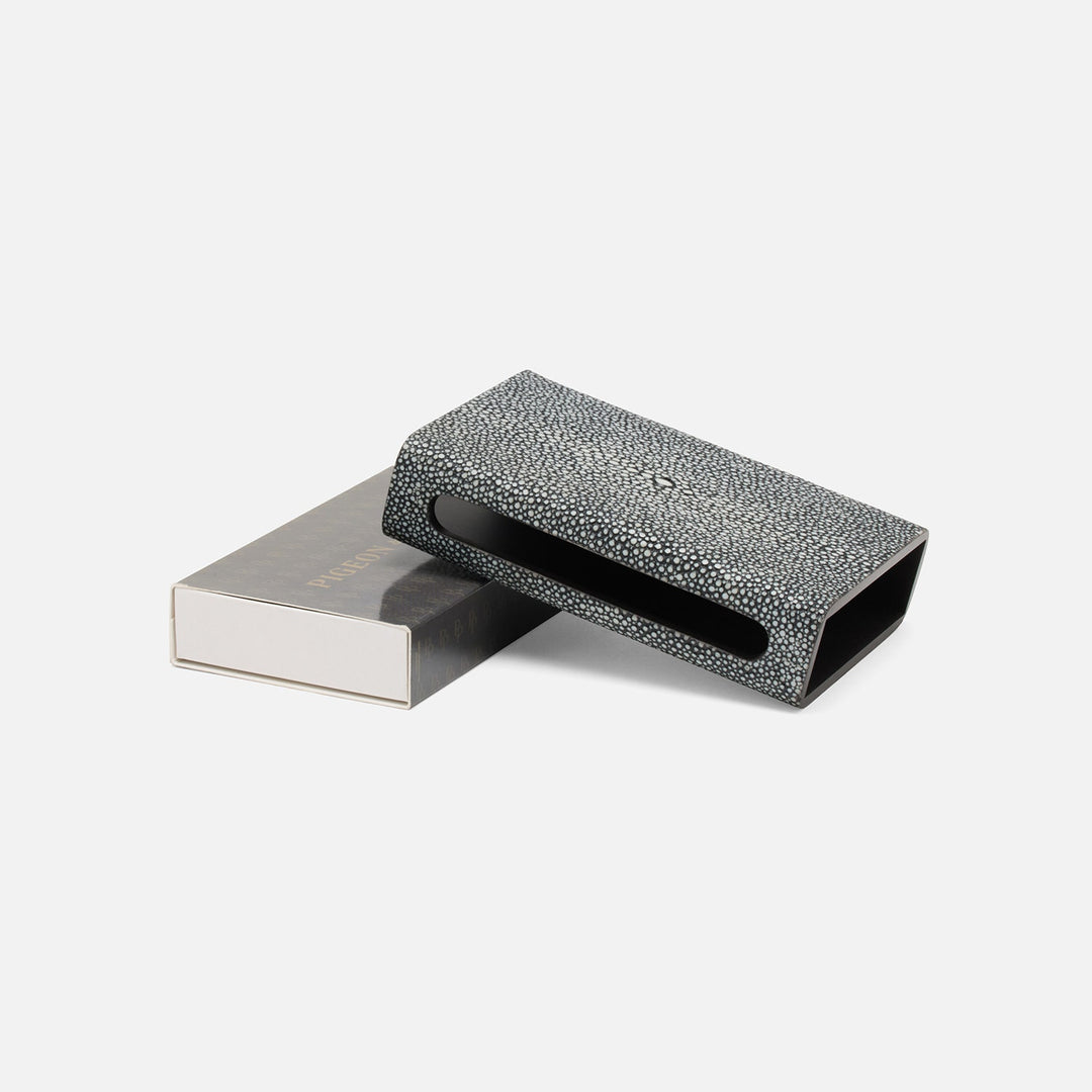 Saugus, Cool Gray, Match Box And Sleeve, Standard, Faux Shagreen