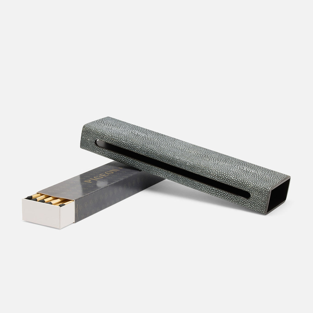 Saugus, Cool Gray, Match Box And Sleeve, Xlong, Faux Shagreen