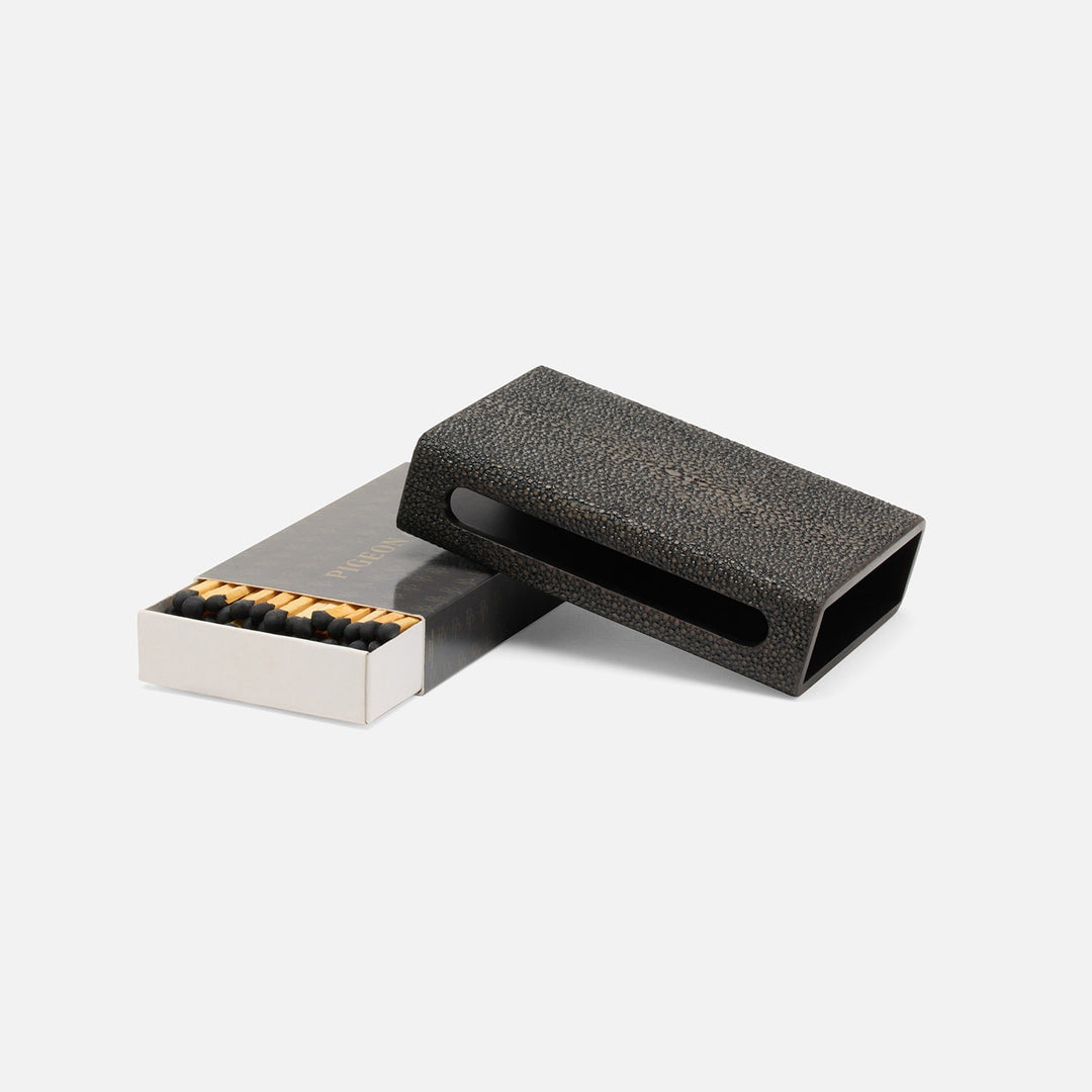 Saugus, Dark Mushroom, Match Box And Sleeve, Standard, Faux Shagreen