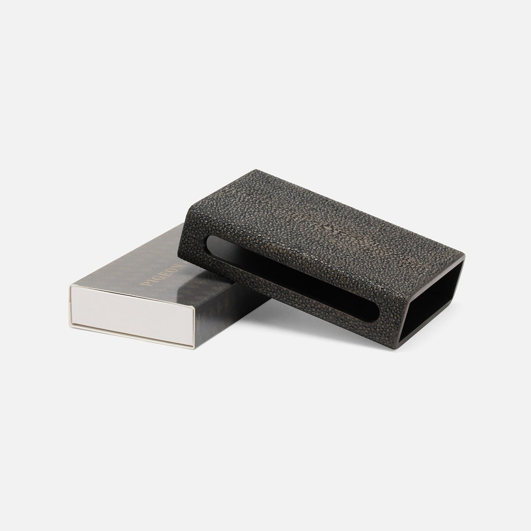 Saugus, Dark Mushroom, Match Box And Sleeve, Standard, Faux Shagreen
