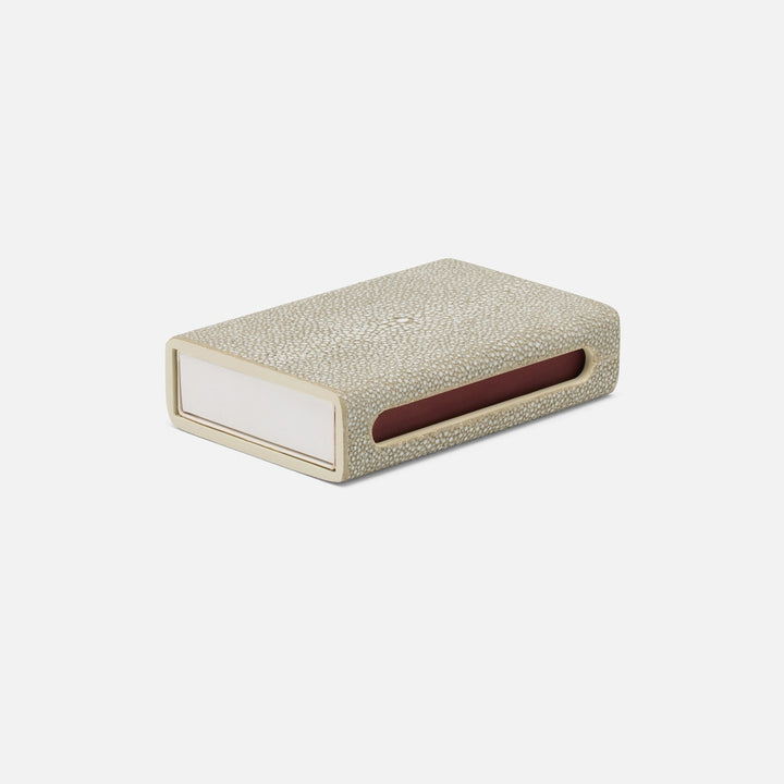 Saugus, Sand, Match Box And Sleeve, Standard, Faux Shagreen