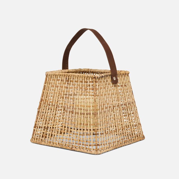 Trent, Natural, Hurricane W/ Handle, Large, Rattan/Bamboo, Pack/2