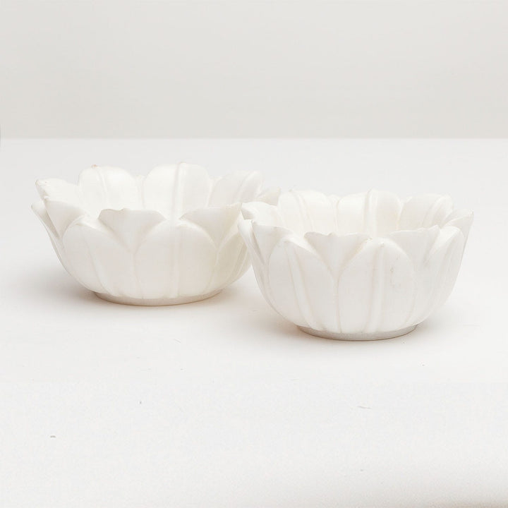 Vero, White, Bowls, Marble, S/2