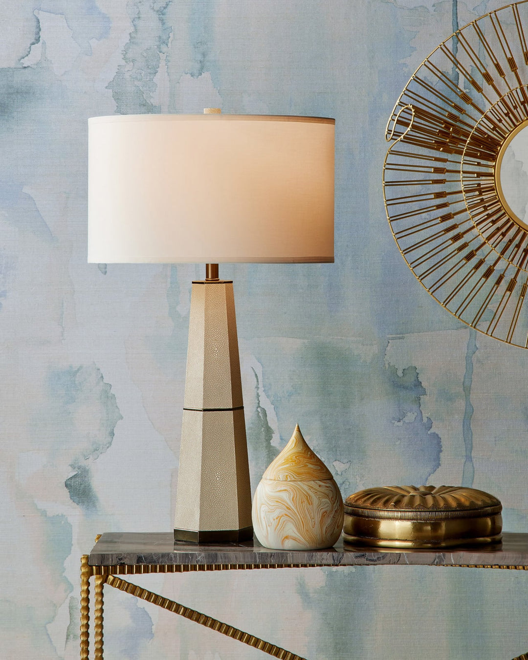 Table Lamps Galuchat Ivory Tapered Table Lamp