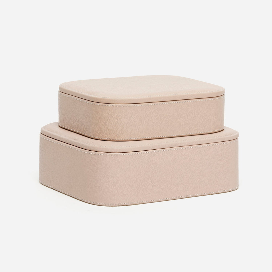 Dozza, Dusty Rose, Accent Boxes, Full-Grain Leather, S/2