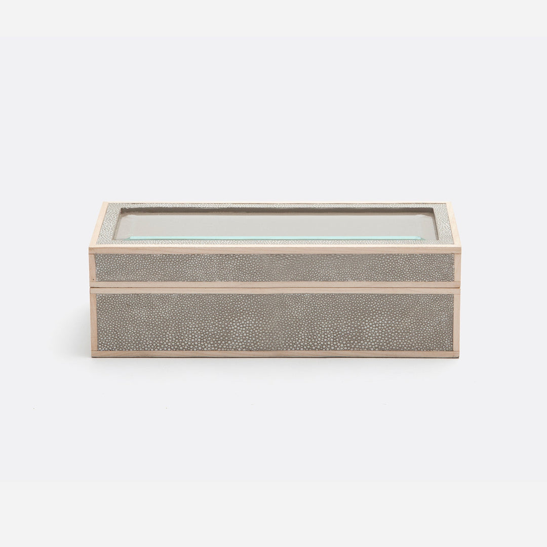 Elmbridge, Sand, 5-Watch Box, Realistic Faux Shagreen/Glass