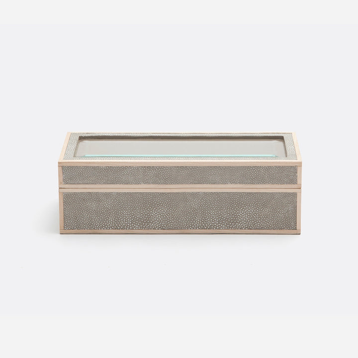 Elmbridge, Sand, 5-Watch Box, Realistic Faux Shagreen/Glass