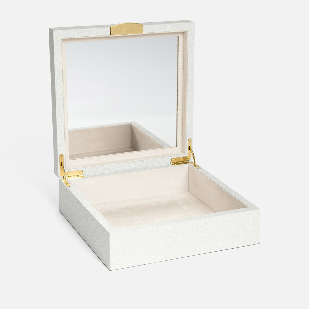 Lucerne, Snow, Jewelry Box, Square, Realistic Faux Shagreen