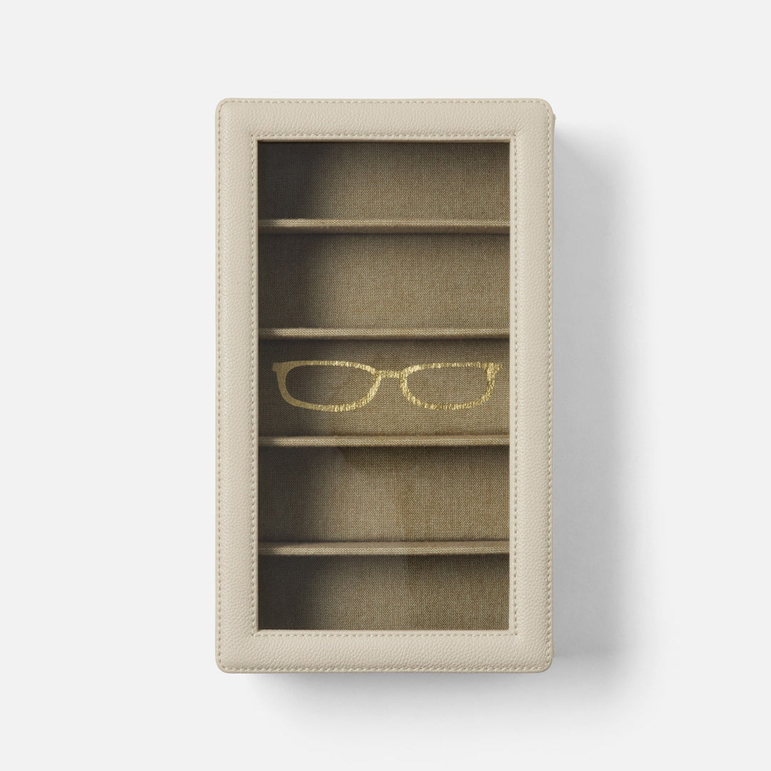 Vercelli, Light Gray, Eyewear Organizer Case, Full-Grain Leather