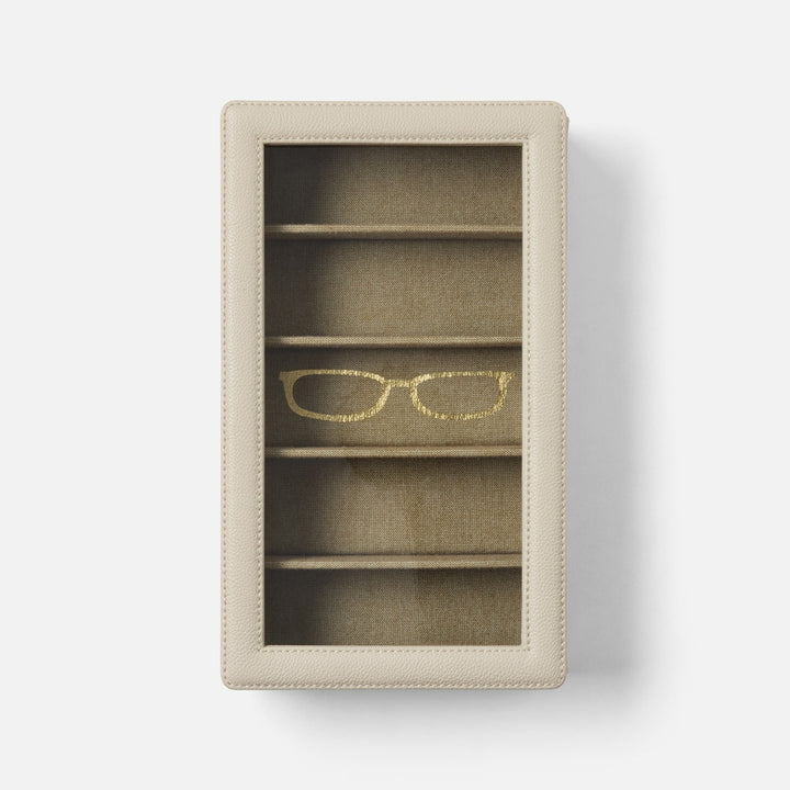 Vercelli, Light Gray, Eyewear Organizer Case, Full-Grain Leather