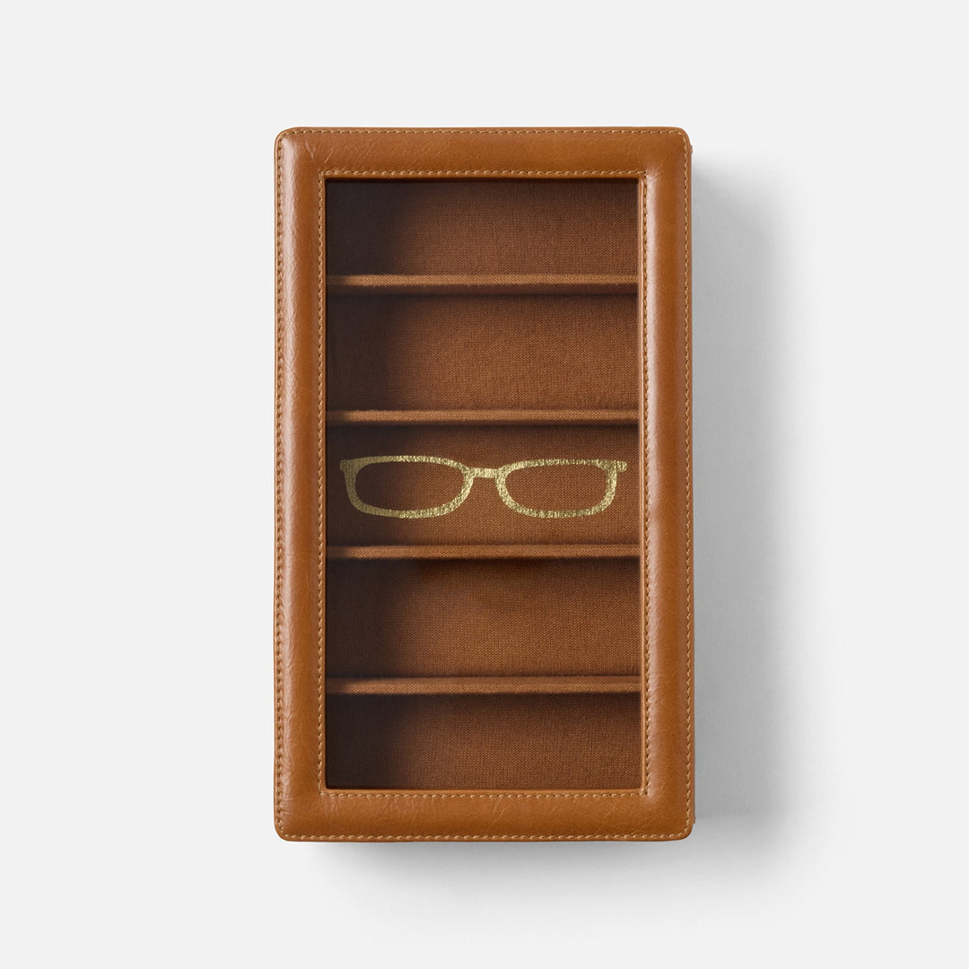 Vercelli, Saddle, Eyewear Organizer Case, Full-Grain Leather