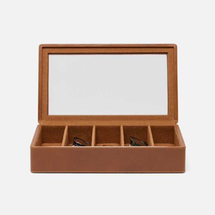 Vercelli, Saddle, Eyewear Organizer Case, Full-Grain Leather