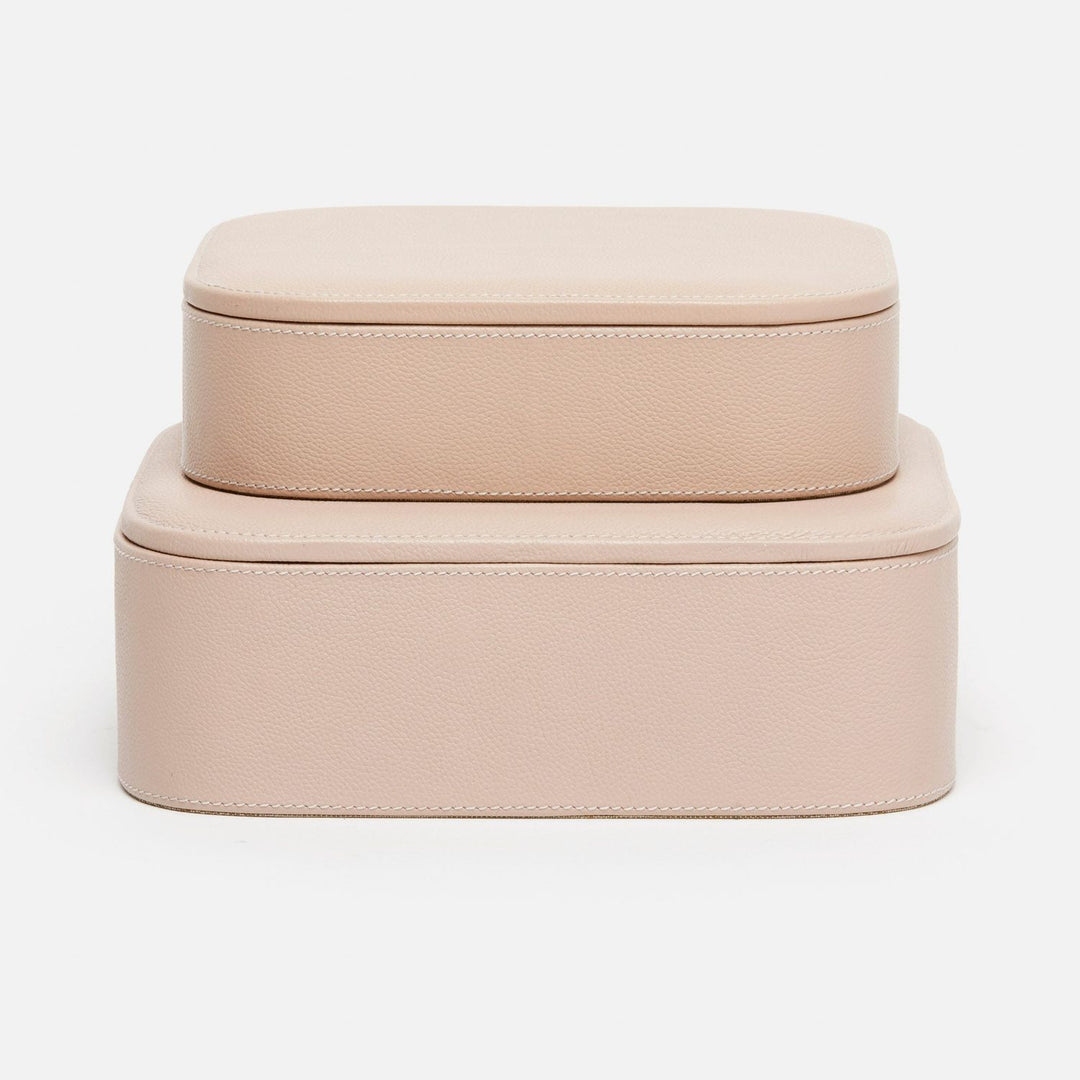 Dozza, Dusty Rose, Accent Boxes, Full-Grain Leather, S/2