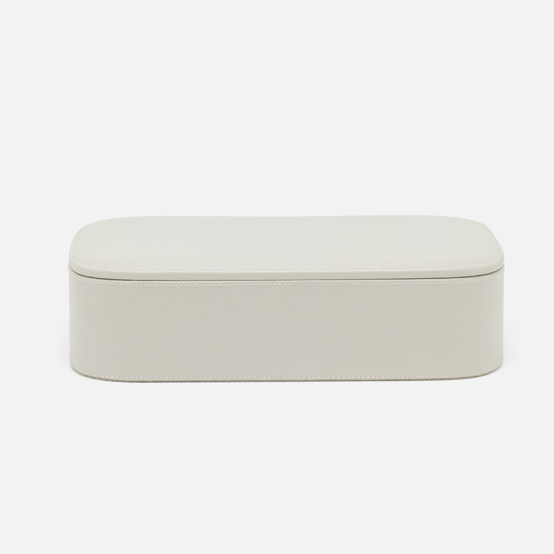 Dozza, Light Gray, Accent Box, Xlarge, Full-Grain Leather, Pack/2