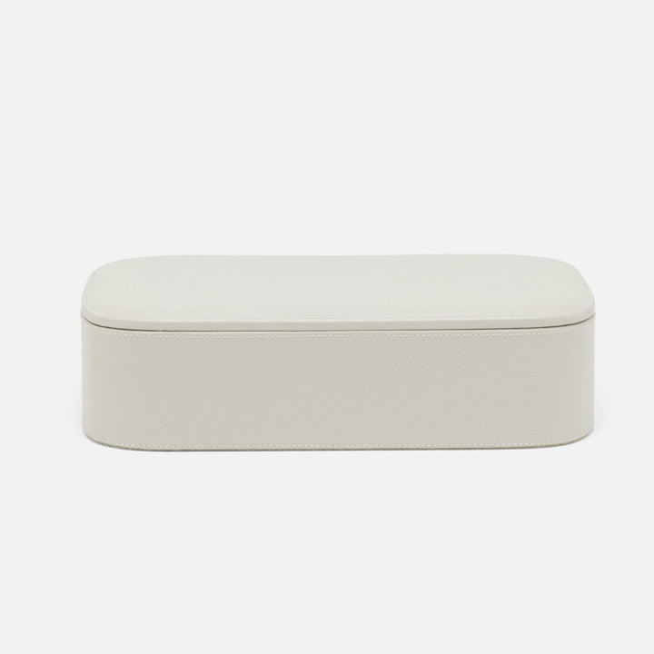 Dozza, Light Gray, Accent Box, Xlarge, Full-Grain Leather, Pack/2