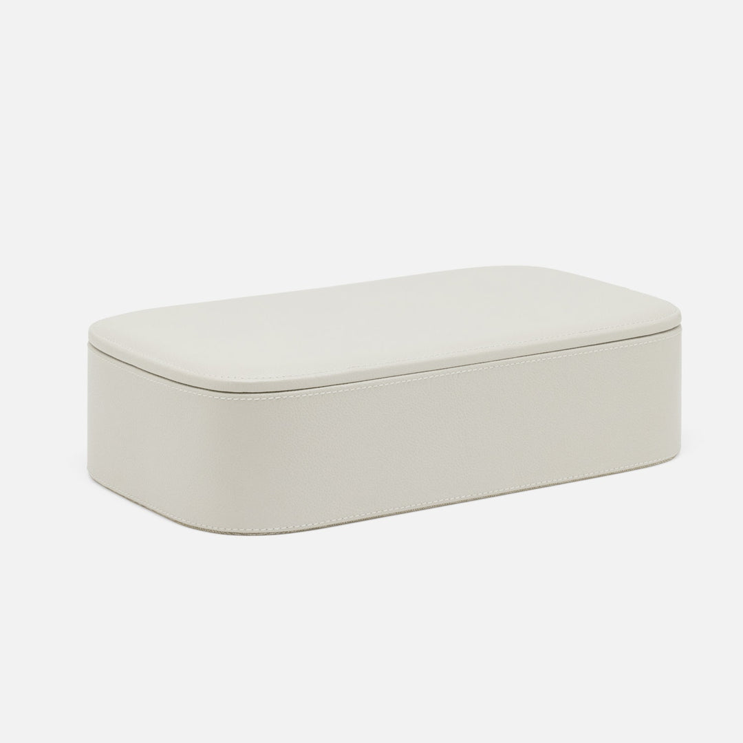 Dozza, Light Gray, Accent Box, Xlarge, Full-Grain Leather, Pack/2