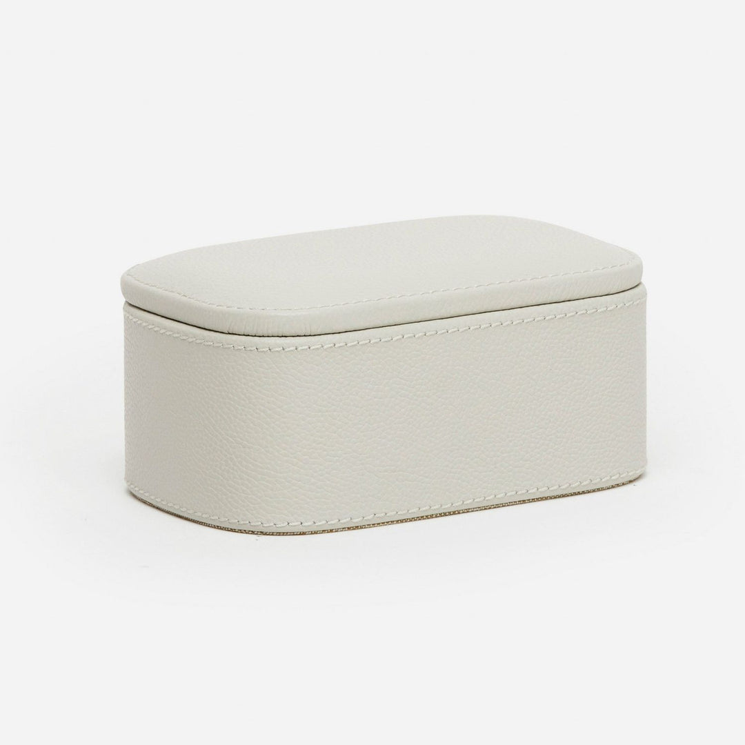 Dozza, Light Gray, Accent Box, Small, Full-Grain Leather, Pack/2