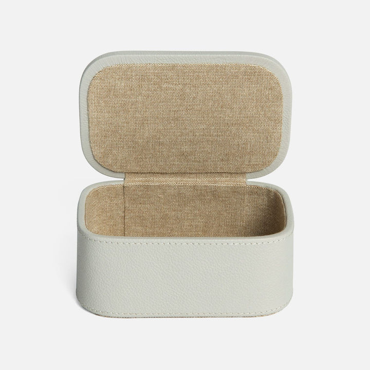 Dozza, Light Gray, Accent Box, Small, Full-Grain Leather, Pack/2