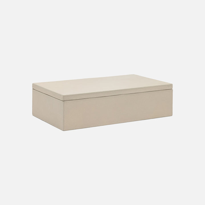 Selby, Light Gray, Accent Box, Xlarge, Full-Grain Leather