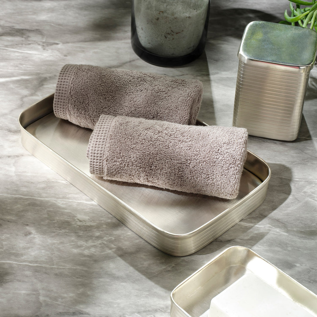 Geneva, Gray Wash Cloth, 12"Lx12"W, 100% Cotton, 650 Gsm