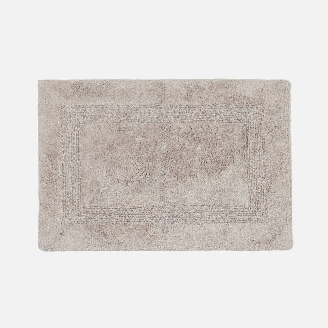 Mason, Ash Gray, Bath Mat W/ Border, 32"X22", Cotton