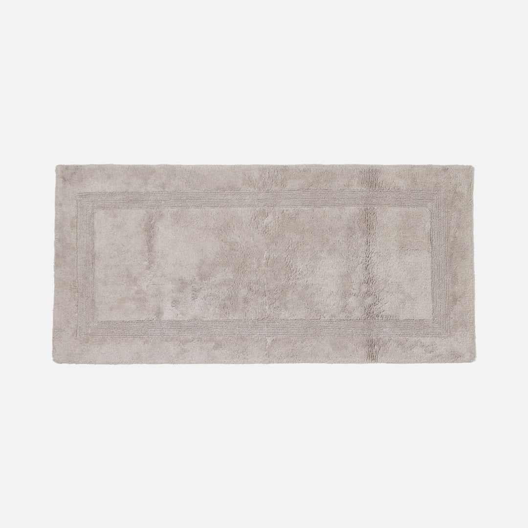 Mason, Ash Gray, Bath Mat W/ Border, 56"X26", Cotton