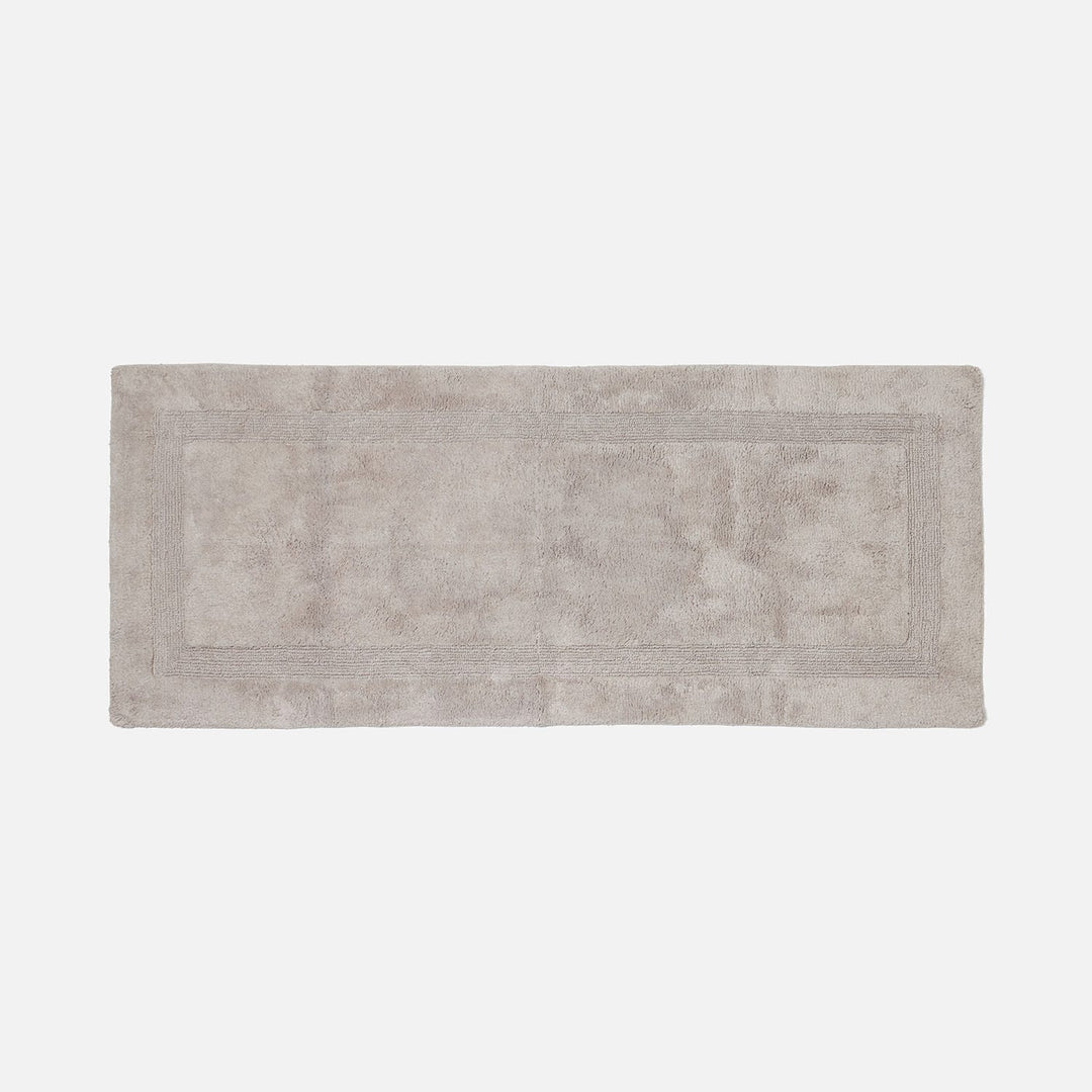 Mason, Ash Gray, Bath Mat W/ Border, 64"X26", Cotton
