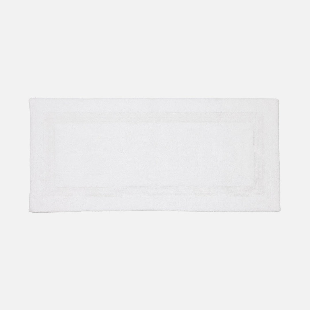 Mason, White, Bath Mat W/ Border, 56"X26", Cotton
