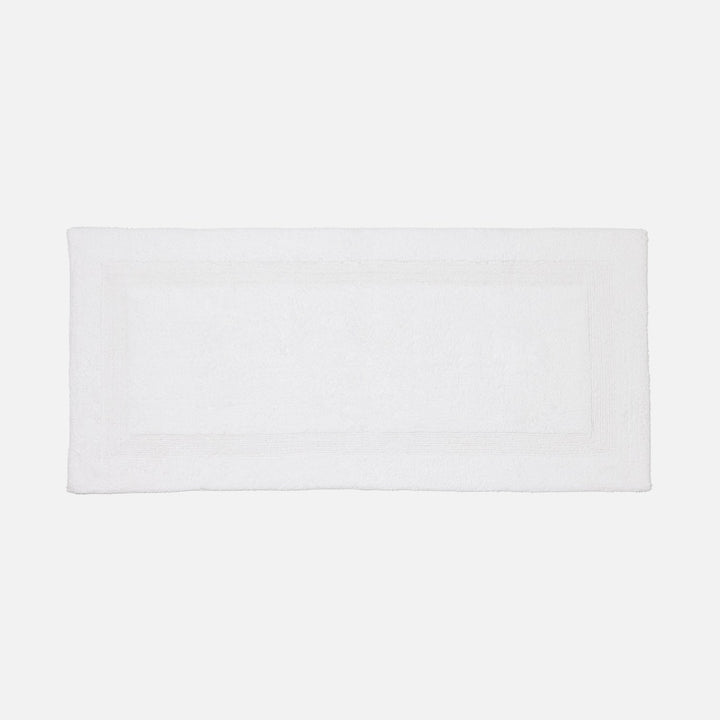 Mason, White, Bath Mat W/ Border, 56"X26", Cotton