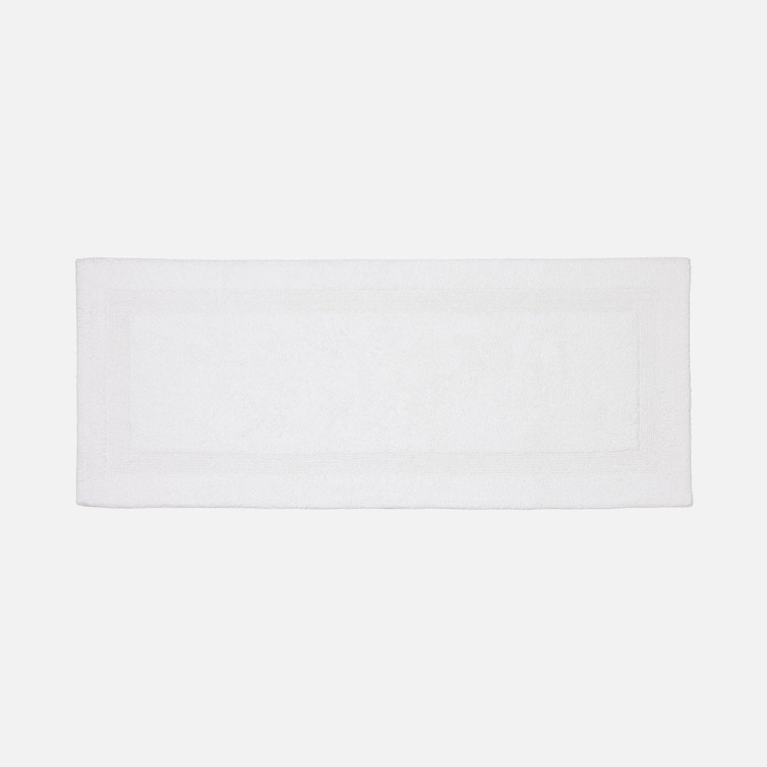 Mason, White, Bath Mat W/ Border, 64"X26", Cotton