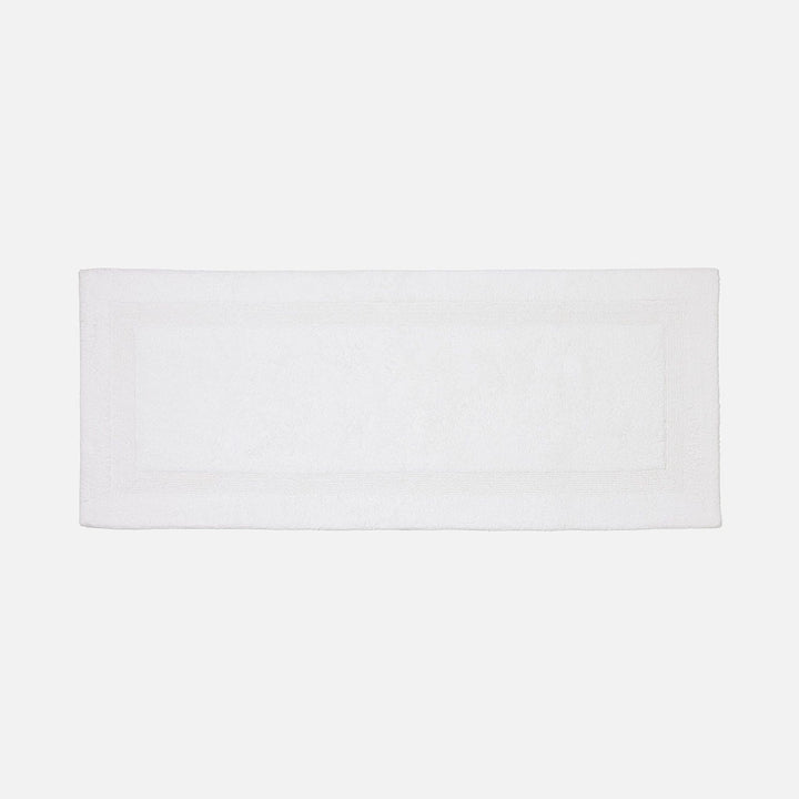 Mason, White, Bath Mat W/ Border, 64"X26", Cotton