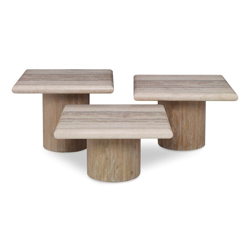 Petros Travertine Table Set-Ambella-AMBELLA-09285-900-100-Side Tables-1-France and Son