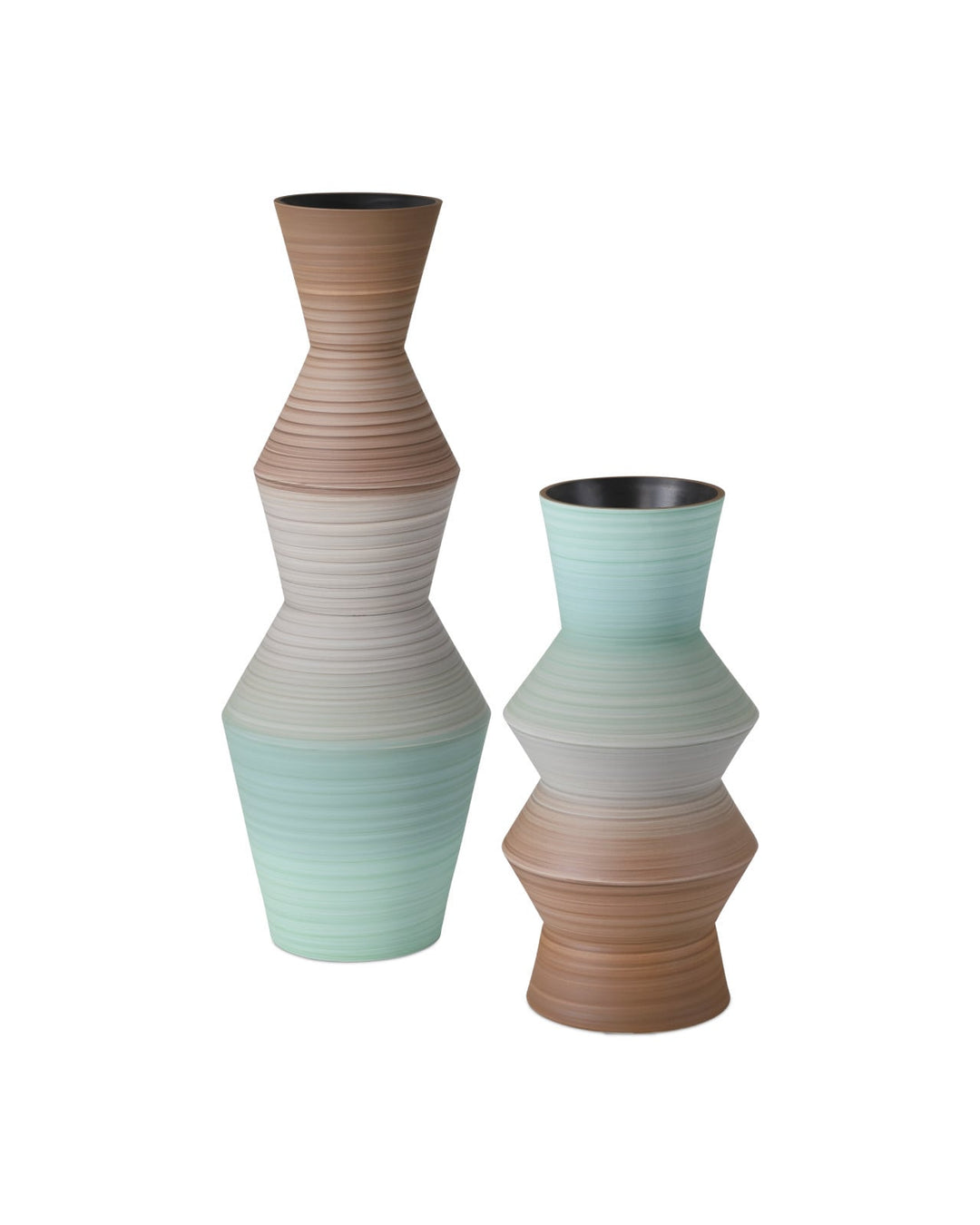 Vases Happy 80's Brown & Pale Blue Vase Set of 2