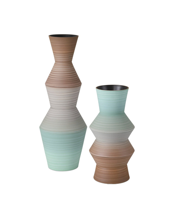 Vases Happy 80's Brown & Pale Blue Vase Set of 2