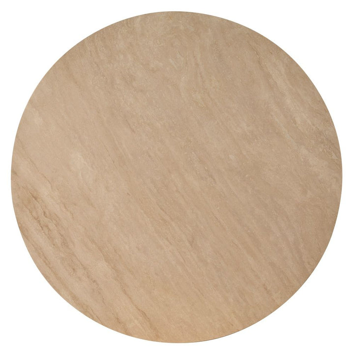 Coffee Tables Fluted Travertine Drum Cocktail