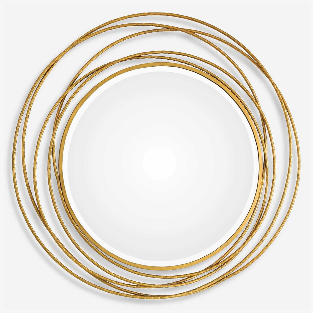 Uttermost Whirlwind Gold Round Mirror-Uttermost-UTTM-09348-Mirrors-2-France and Son