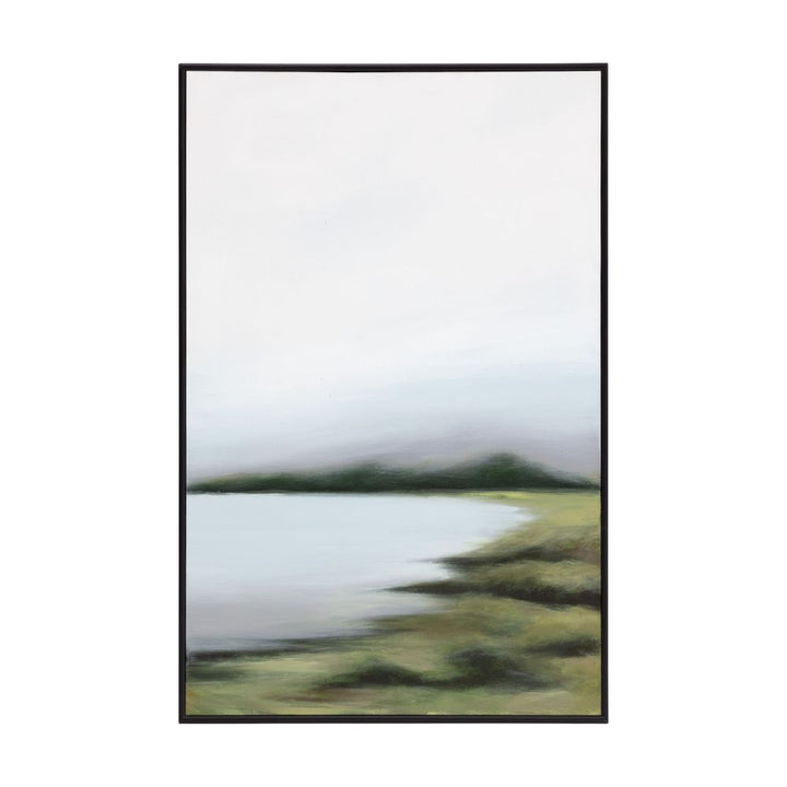 Wall Art Lakeside Views (Set Of 2) - 36" X 48" - Black Floater Frame