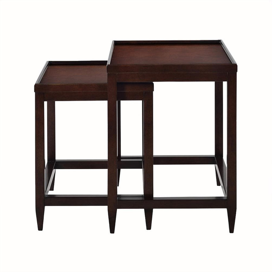 Liz Nesting Table-Oliver Home-OliverH-0952-03-Side TablesChocolate-1-France and Son