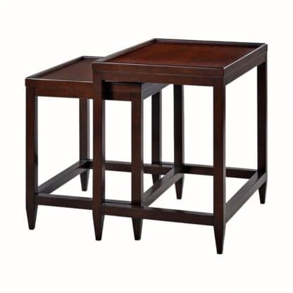 Liz Nesting Table-Oliver Home-OliverH-0952-03-Side TablesChocolate-2-France and Son