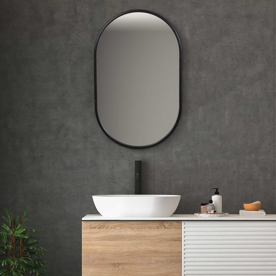 Uttermost Varina Minimalist Black Oval Mirror-Uttermost-UTTM-09735-Mirrors-1-France and Son