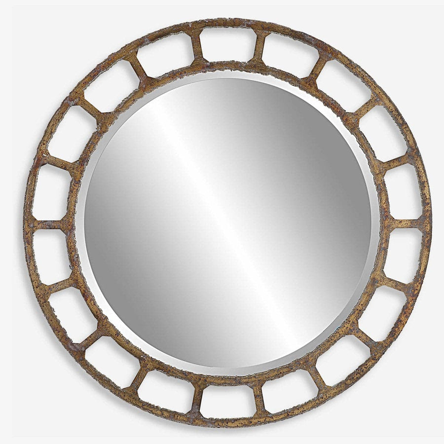 Darby Distressed Round Mirror-Uttermost-UTTM-09759-Mirrors-1-France and Son