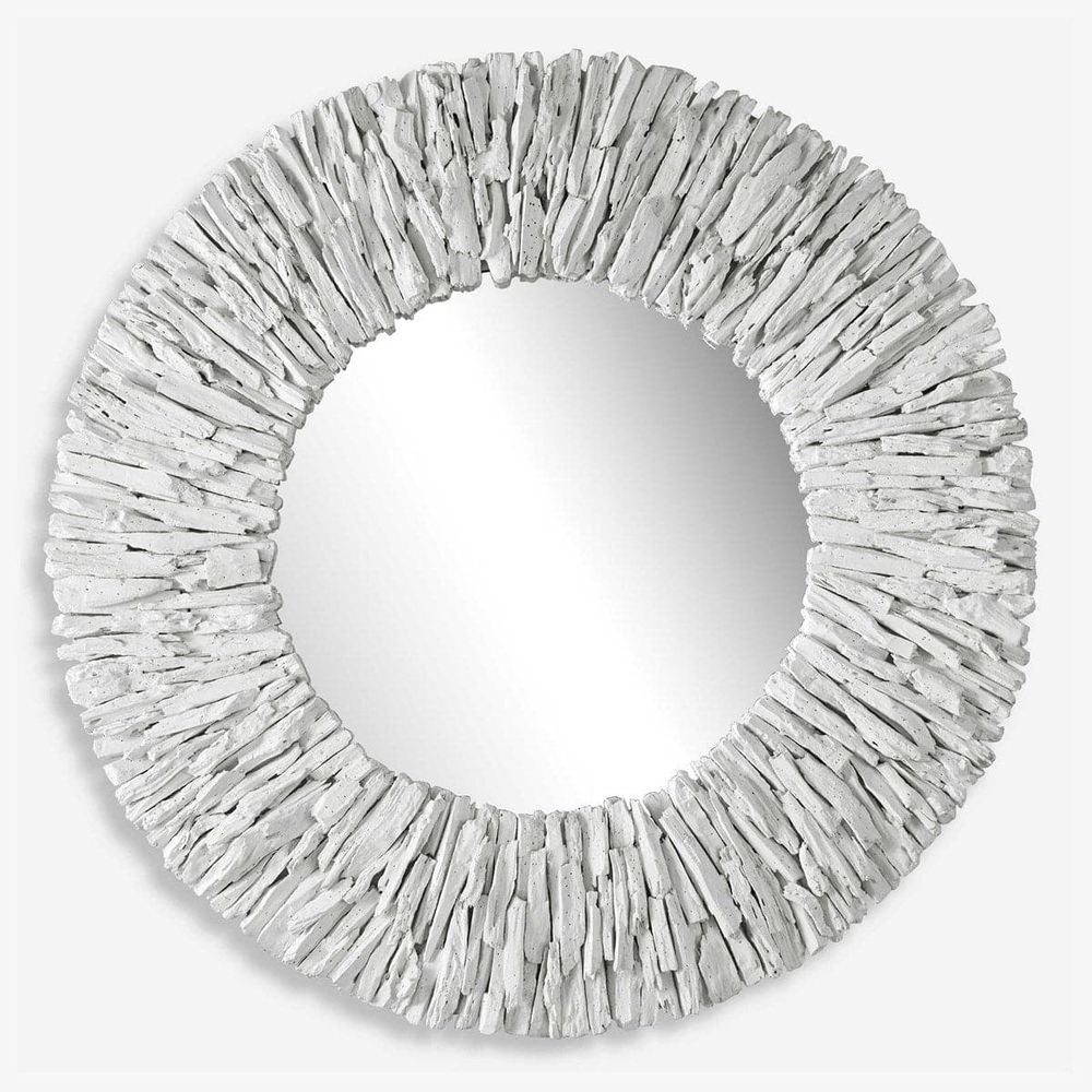 Uttermost Teak Branch White Round Mirror-Uttermost-UTTM-09808-Mirrors-2-France and Son