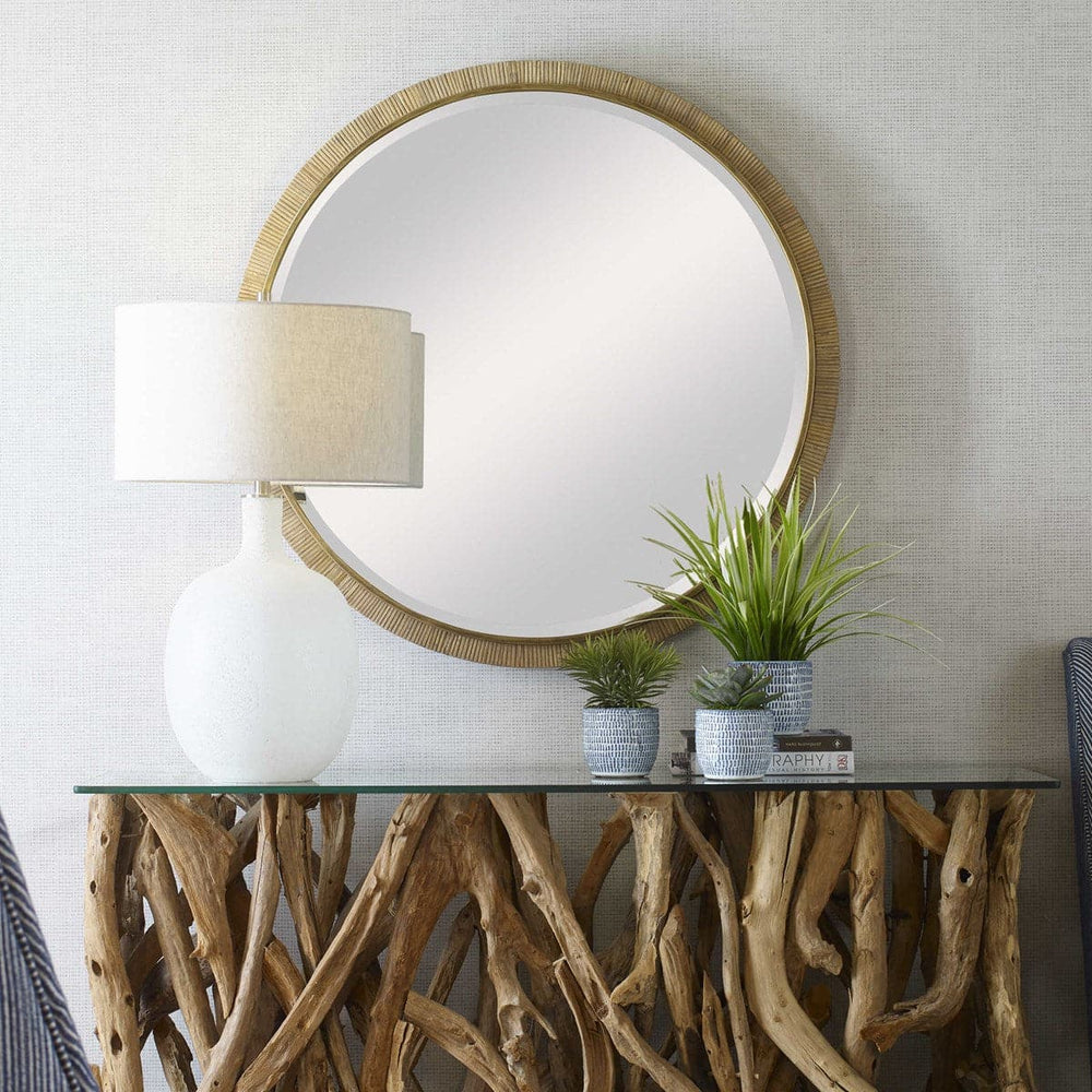 Paradise Round Rattan Mirror-Uttermost-UTTM-09849-Mirrors-2-France and Son