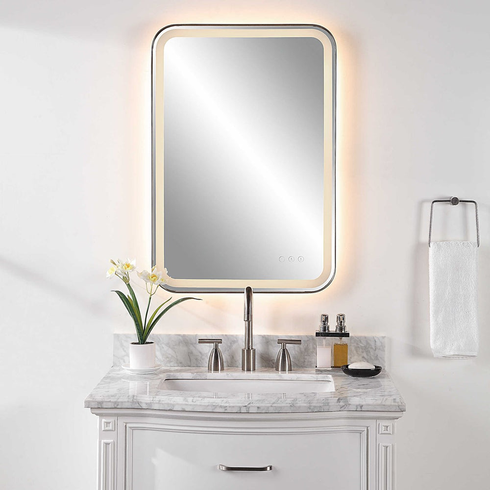 Crofton Lighted Vanity Mirror-Uttermost-UTTM-09861-MirrorsBlack-2-France and Son