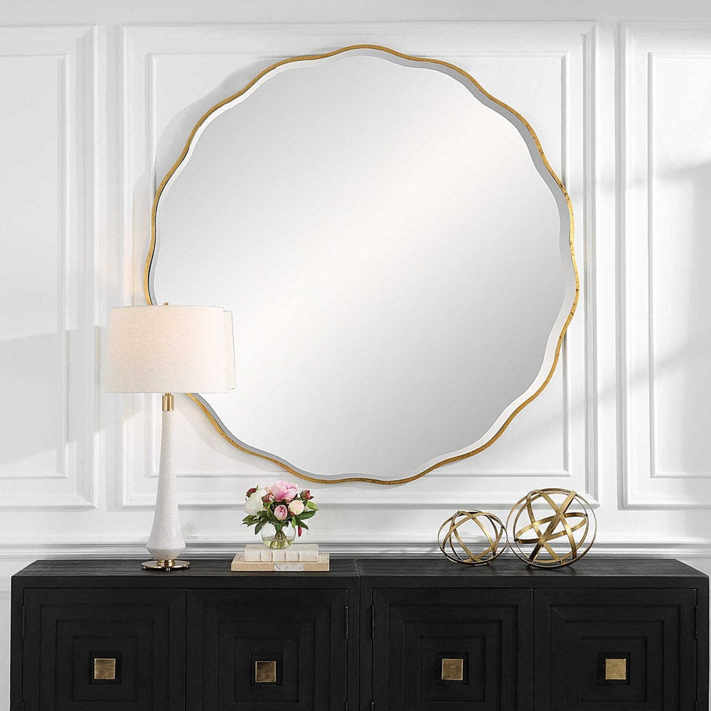 Aneta Large Gold Round Mirror-Uttermost-UTTM-09943-Mirrors-2-France and Son