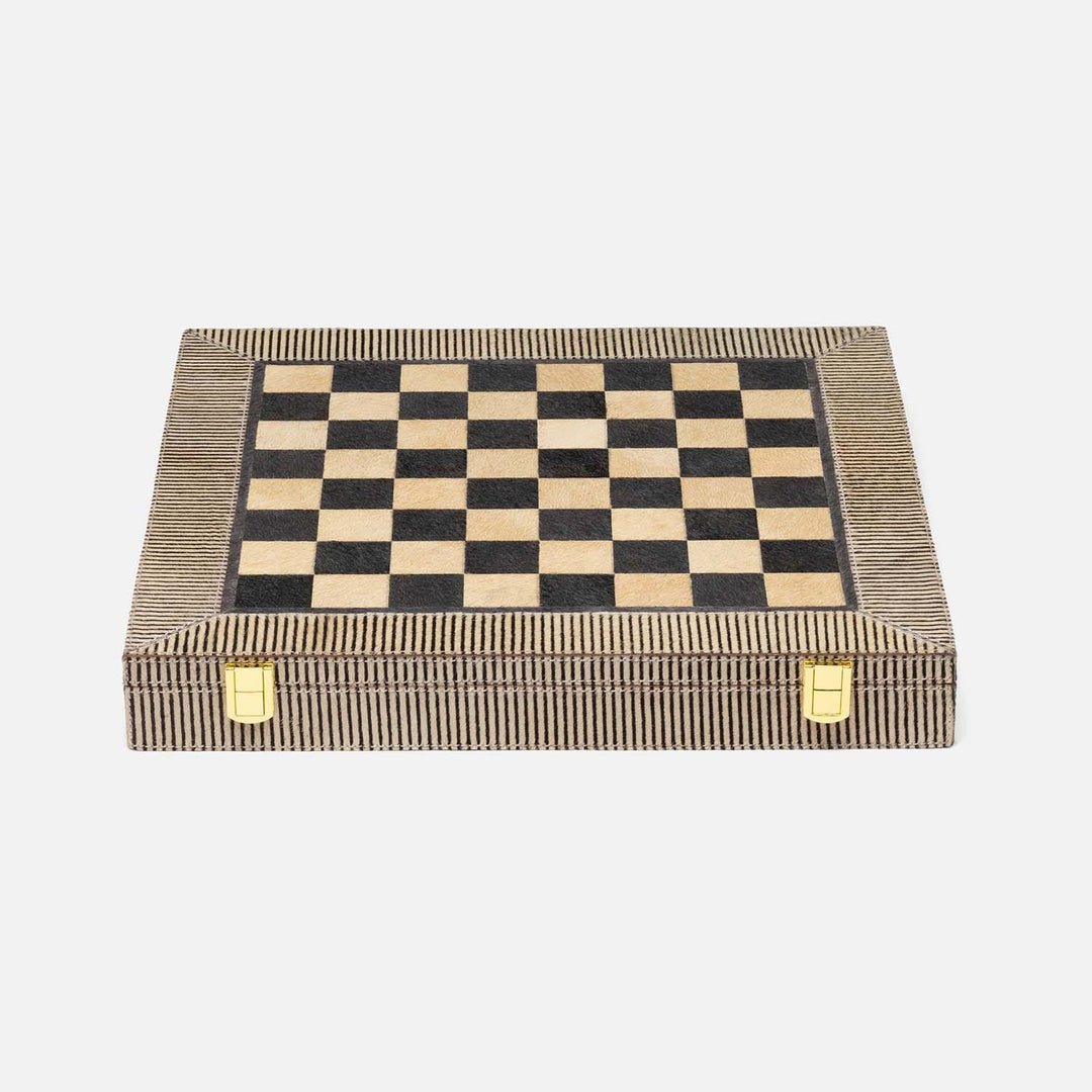 Bailey, Brown Candy Striped, Chess Game Set, Hair-On-Hide