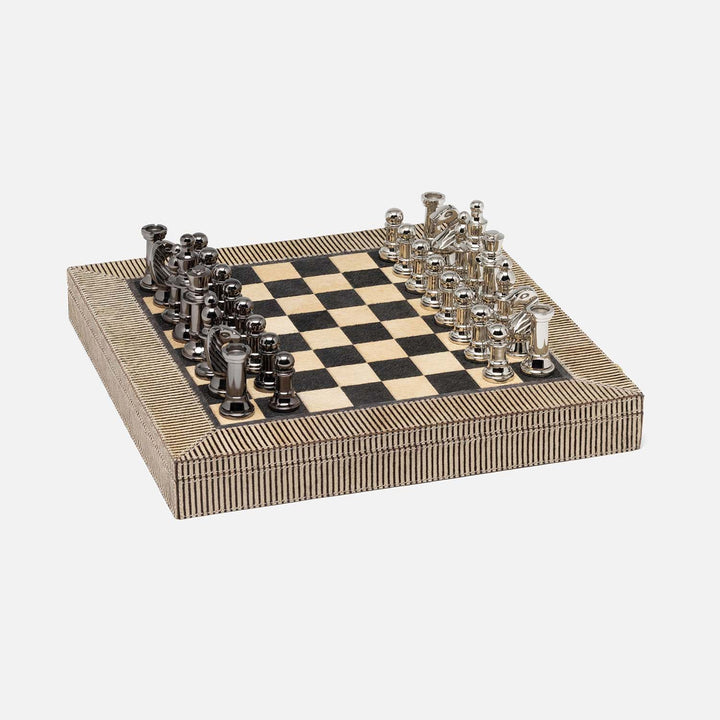 Bailey, Brown Candy Striped, Chess Game Set, Hair-On-Hide