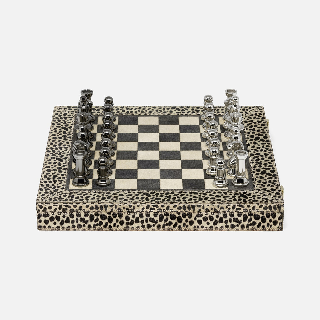 Bailey, Cheetah Print, Chess Game Set, Hair-On-Hide