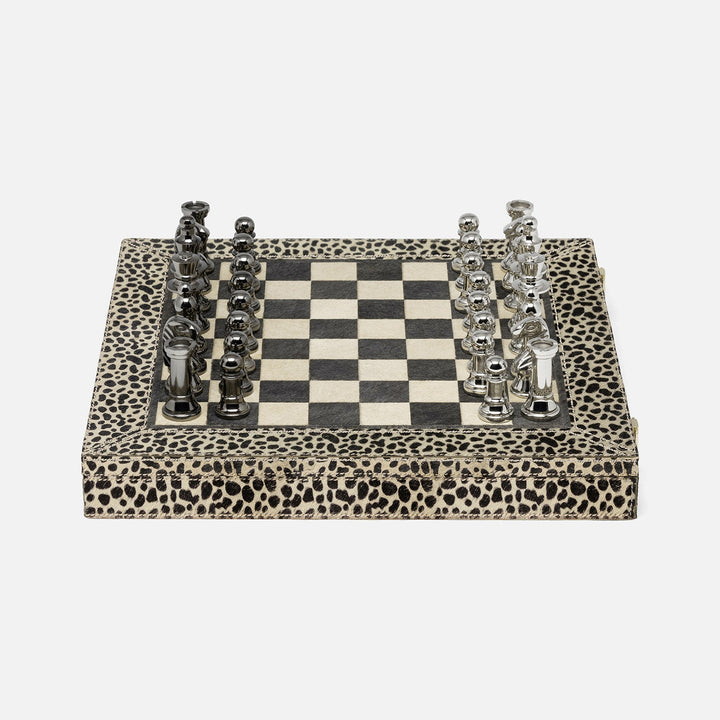 Bailey, Cheetah Print, Chess Game Set, Hair-On-Hide