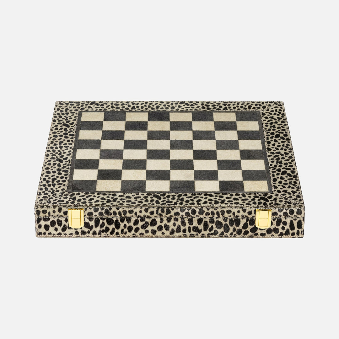 Bailey, Cheetah Print, Chess Game Set, Hair-On-Hide